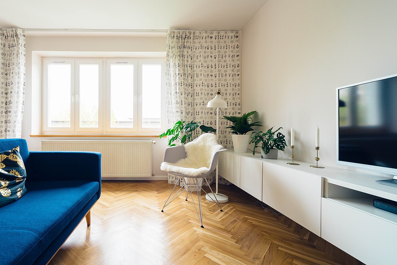 Bright residential living room with natural light